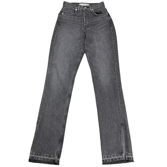 NWT EB DENIM Unraveled Two Jean High Rise Split Hem Straight Leg Jean 24 + FLAW - Picture 7 of 15